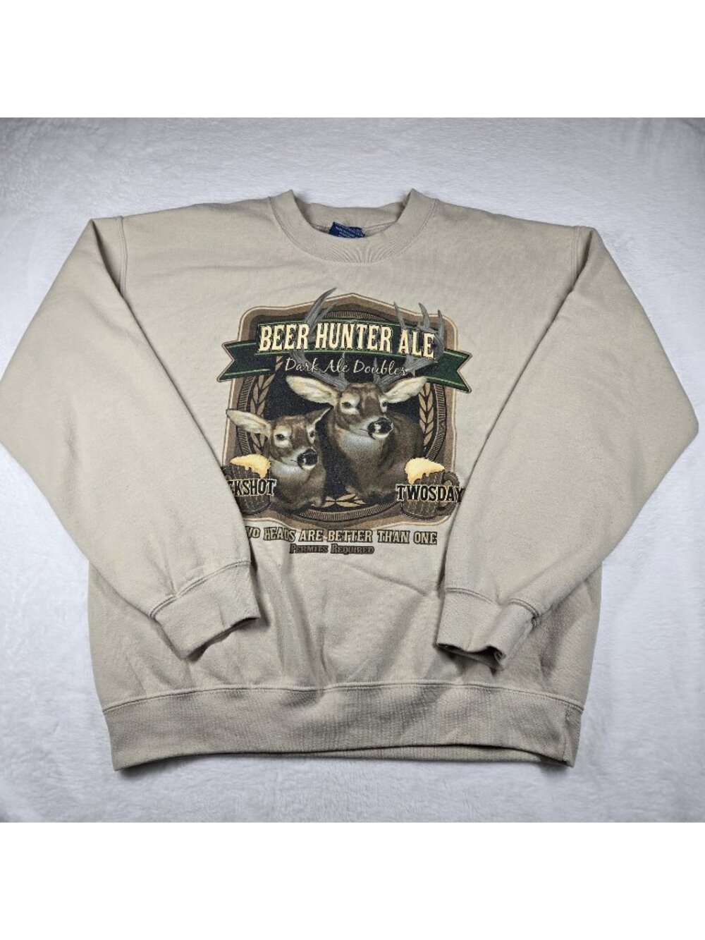 VTG Puritan Men’s Crewneck Sweatshirt “Beer Hunter Ale” Buck Doe Beer Size Small